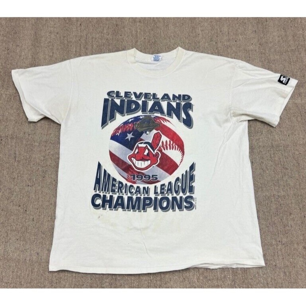 Vintage Cleveland Indians Shirt Mens XL White 1990s MLB League Champions